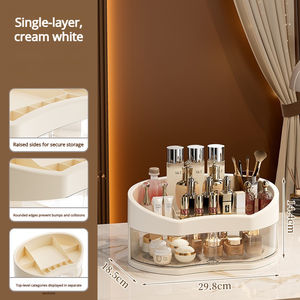 Boîte de rangement rotative grande capacité pour cosmétiques et articles de toilette, anti-poussière, pour chambre à coucher et bureau - Product Image 6