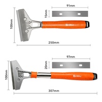 Spatule de nettoyage AIRAJ à lame en acier au carbone, tête de grattoir remplaçable, manche en plastique épaissi pour le nettoyage des fenêtres