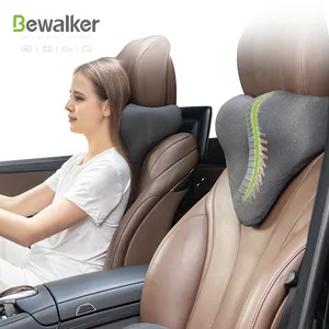 Bewalker, almohada de espuma viscoelástica para coche, almohada para el cuello para aliviar el dolor y soporte Cervical, almohada para reposacabezas de coche, cojín trasero