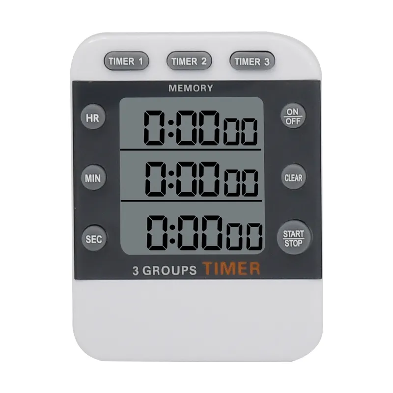 Magnetic Countdown Up Cooking 3 group Timer Loud Alarm and Mute Optional with memory functions Digital Kitchen Timer