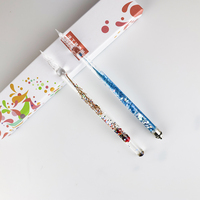 Produits GemFully Trading Nouveautés 2025 Stylos à fleurs Encre gel et ensemble de stylos en verre pour coffret cadeau bébé