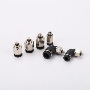 Accouplement pneumatique miniature PC4-M3, filetage droit, cuivre plaqué nickel, accouplement rapide PL6-M5, état neuf, angle droit - Product Image 3