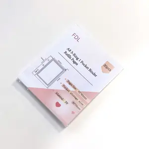 30 Blatt A8 3 "Top Loaded Transparent Mini 3-Ring Binder Tasche Reiß verschluss tasche 3 Löcher Nachfüllbare Loseblatt-Seitenschutz-Karten hülle