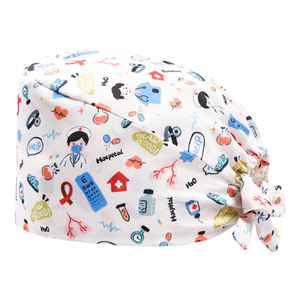 Topi perawatan topi panjang Cordlock Scrub topi untuk wanita dan pria Polyester Spandex lembut koki gigi bedah topi - Product Image 6