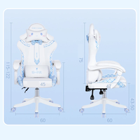 Chaise de jeu Anji personnalisée 2025, couleur personnalisée, logo personnalisé, hauteur du siège réglable, fauteuil inclinable, chaise de jeu mignonne avec repose-pieds