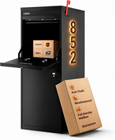 Maßgefertigter Solar-LED-Lichtbriefkasten Großer Paketkasten mit Schloss Wetterfester Sicherer Paketlieferkasten für Draußen