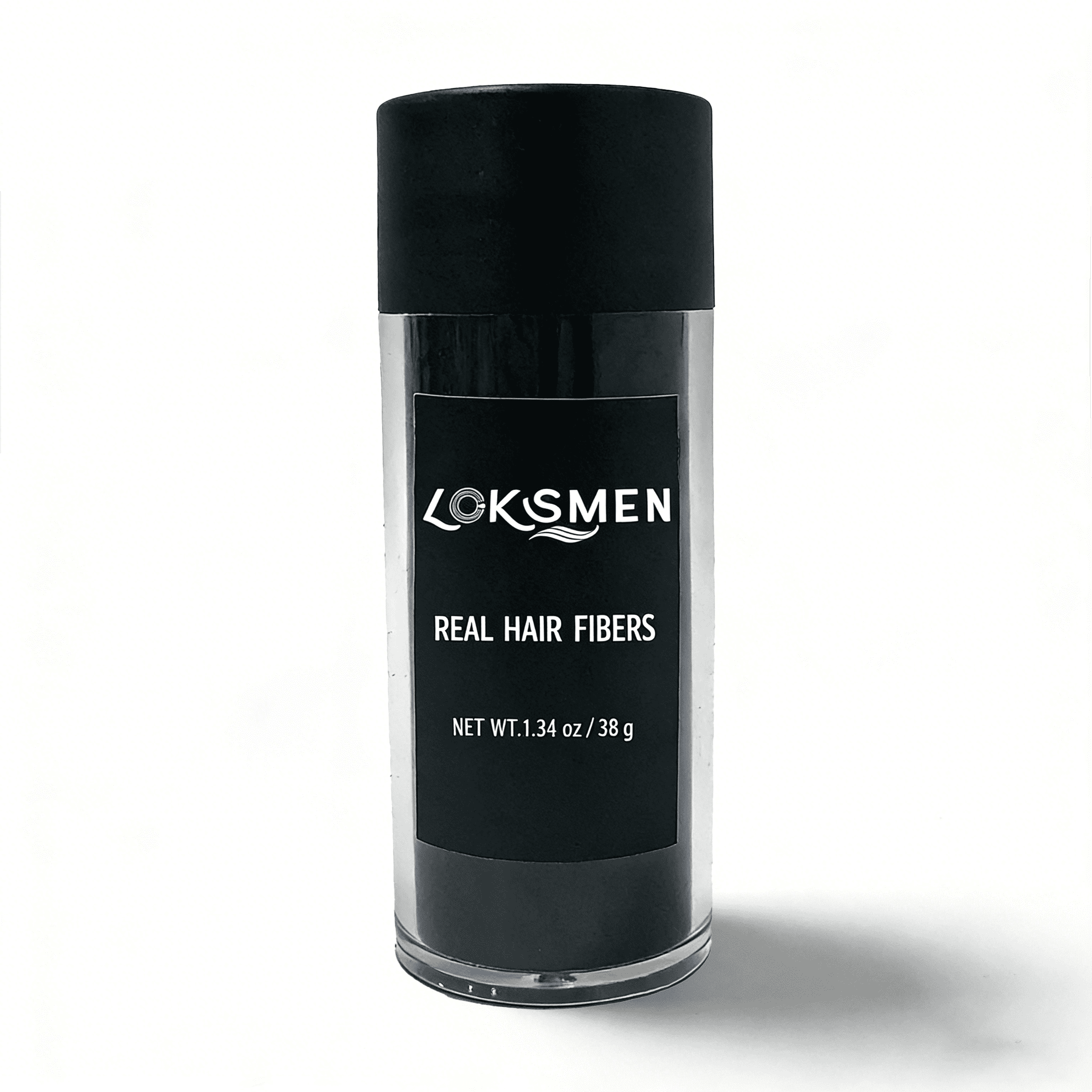 LOKSMEN Real Hair Fibers Hair Thickening Powder For Men & Women – Natural-Looking Hair Building Fibers For Covering Thinning Areas, Hairline & Bald Spots – 38g