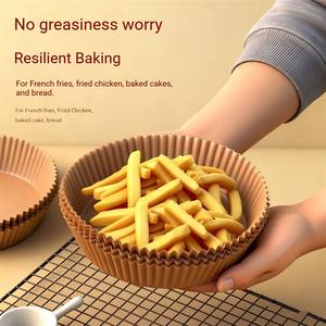 Papier sulfurisé antiadhésif en pâte de bois naturelle pour friteuse à air <span class=keywords><strong>Cuisinart</strong></span> et four - Product Image 1