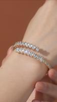 Nouveau Bracelet Tendance Doré Original en Zirconium Ovale à Bobine Unique pour Accessoires de Voyage et Présentoir à Bijoux – Idéal Carnaval