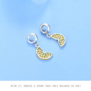 비 알레르기 미세 실버 925 여름 보석 에나멜 매력 과일 주스 디저트 매력 원래 팔찌 액세서리 여성 선물 - Product Image 3