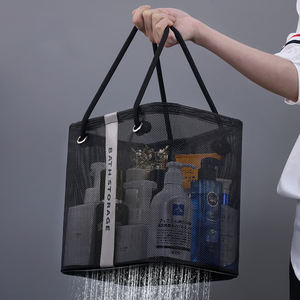 Grand sac de bain en filet Poche de bain Trousse de toilette pour hommes Rangement de toilette pour dortoir étudiant Panier de bain - Product Image 3