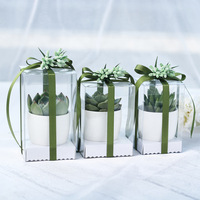Vente en gros Boîte d'emballage transparente en PVC pour emballage de cadeaux Bonbons de mariage personnalisables Laminage mat de plantes ornementales bricolage