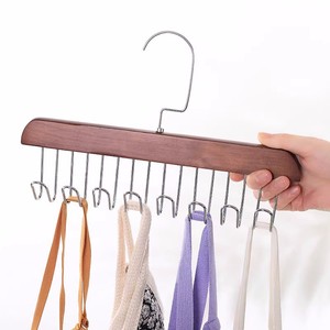 Cintre moderne personnalisé en bois à double niveau avec crochets pour garde-robe et rangement de vêtements Vente en gros - Product Image 3