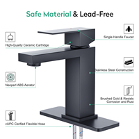 Mélangeur d'eau intelligent de haute qualité à bas prix CUPC NSF Robinet de lavabo noir mat