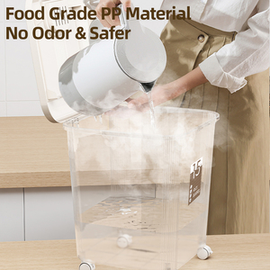 Bán Buôn Chống Ẩm Nhựa Gạo Hộp Lưu Trữ 5/10/15/25Kg Thực Phẩm Hạt Container Có Nắp Đậy Cho Nhà Bếp Sử Dụng <span class=keywords><strong>PP</strong></span> Nhựa - Product Image 2