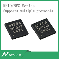 Tarjeta RF sin contacto NYFEA de 13,56 MHz, reemplazo NF663 CLRC66303HNY, lector/escritor NFC RFID IC compatible con SPI I2C UART 5*5*0,85 mm