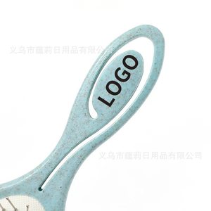 Peigne à cheveux Yunli en paille de blé avec aiguilles en acier, grand coussin de massage doux, pour usage domestique, rose, bleu, vert, violet, blanc laiteux - Product Image 3
