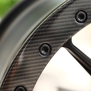 Jantes forgées HTOR, finition noire mate avec bord en fibre de carbone, 16-24 pouces, 5 trous, jantes de voiture pour SUV A4 Macan Cayenne <span class=keywords><strong>911</strong></span> GLE GLC - Product Image 5
