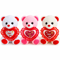 Ours en peluche personnalisé directement de l'usine avec broderie « Je t'aime » en cœur rouge, peluche pour cadeau de la Saint-Valentin