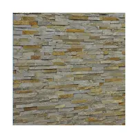 Revestimiento de piedra de pizarra natural, azulejo de pizarra de piedra cultivada para decoración de pared exterior, precio barato, alta calidad