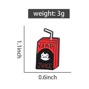 Broche de Esmalte con Diseño de Vampiro Bebiendo, Divertido Accesorio de Disfraz para Halloween, Insignia para Mochila, Regalo - Product Image 6