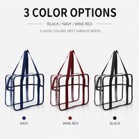 Sac de toilette transparent en PVC imperméable avec fermeture éclair, sac de bain transparent, sac de sport portable et durable pour femmes, idéal pour la natation et la douche