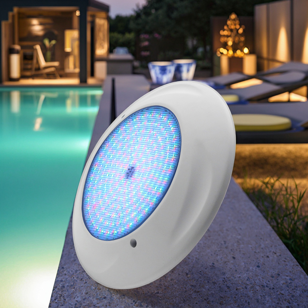 Huaxia Patent 18W Thin Led Swimming Pool Underwater Light RGB Remote IP68 Waterproof Lamp