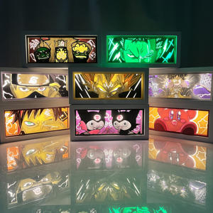 2024 venta al por mayor dormitorio 3D decorado luz de noche nuevos diseños motosierra hombre papel tallado lámpara Demon Slayer Luz de negocios - Product Image 5