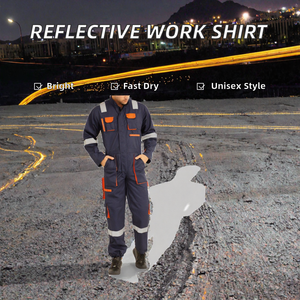 Camisa de Trabajo de Manga Larga 100% Algodón con Certificación EN, Alta Visibilidad, Secado Rápido, con Protección Contra Agujas, en Naranja, Amarillo y Azul Oscuro - Product Image 2