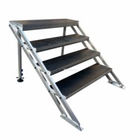 Scène modulaire en alliage d'aluminium avec escalier, installation rapide - Légère, capacité de charge de 500 kg, hauteur de 0,3 à 2,4 m pour utilisation événementielle
