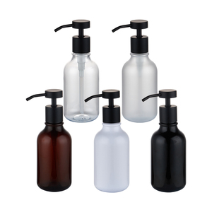 Bouteille de distributeur de <span class=keywords><strong>savon</strong></span> à vaisselle en plastique recyclable personnalisée vide de 300ml 500ml rond en plastique PET pour gel douche bouteille à pompe de lotion - Product Image 1