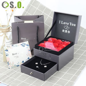 SHERO coeur forme savon Rose fleur boîte à bijoux Rose boîte-cadeau noël saint valentin fête des mères cadeau pour maman femmes petite amie - Product Image 1