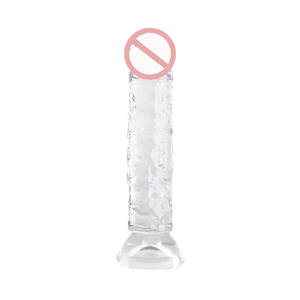 Realistische heldere kristallen jelly dildo doorschijnend seksspeeltje voor vrouwen handsfree gebruik - Product Image 5