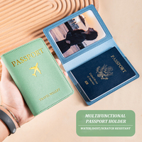 Ensemble de Protection Passeport Multi-Cartes en Cuir avec Pince Passeport et Pochette de Passeport Épaissie en Cuir PU, Personnalisable avec LOGO pour Voyage