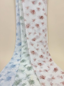 100% 폴리에스터 주름 쉬폰 원단 장미 꽃 드레스 경량 친환경 씨실 니트 크레이프 패턴 원피스 - Product Image 3