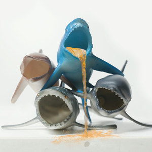 Điền vào uống bên trong rỗng PVC cá mập cá heo 5inch biển mô hình động vật đồ chơi - Product Image 3