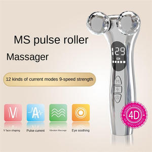 Rouleau de massage facial à double tête en cristal, rechargeable par USB, appareil de lifting du visage, mode vibration micro-courant - Product Image 4