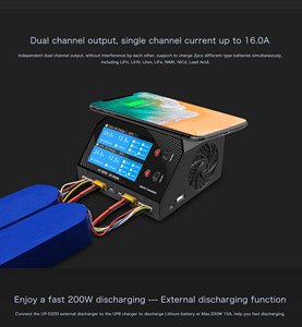 Dual Channel 2x16A Fast Charging UP8 <b>Battery</b> <b>Charger</b> 400W AC/600W DC Lihv 4.2v 4.35v 4.45v Balance <b>Charger</b> for <b>LiPo</b> LiHV LiIon - Product Image 5