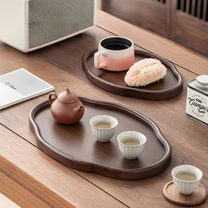 Plateau en bambou, style japonais, moderne, minimaliste, petit plateau à gâteau, qualité alimentaire, fruits secs, rangement élégant, présentoir haut de gamme - Product Image 5