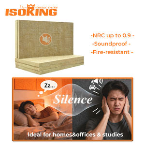 ISOKING 1 "2" d'épaisseur panneau <span class=keywords><strong>acoustique</strong></span> en laine de roche face tissu dalles d'isolation phonique en laine minérale pour métro, aéroport - Product Image 4