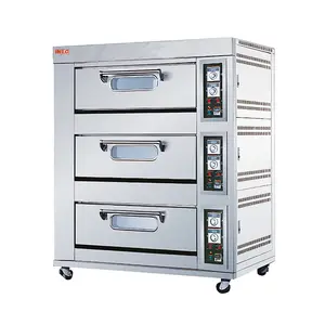 Automatic Commercial Gas Bread 3 Layer Deck Bakery Oven