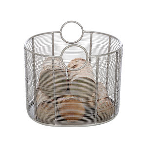 Forma ovale retrò robusto grande portarotolo cestello per legna da ardere in acciaio di stoccaggio cesto per il campeggio della fattoria - Product Image 4