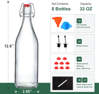 Bouteilles en verre à bouchon basculant avec couvercles hermétiques, bouteilles à bouchon basculant pour la fermentation