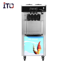 Máquina Comercial Vertical de Helado Suave de 20-28L/H, de Acero Inoxidable con Control Digital Automático para Yogur Congelado, Frutas, Leche o Agua