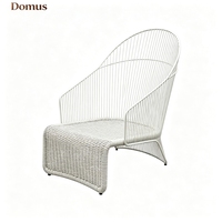 Chaise de jardin moderne en rotin avec structure métallique pour l'extérieur, mobilier de patio pour jardin et cour arrière