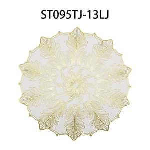 Décorations de table de mariage élégantes napperons en PVC sous-verres tapis de drainage avec bols en cuir artificiel arcs élégants spéciaux - Product Image 2