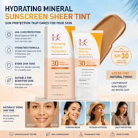 Crème solaire minérale hydratante pour le visage Lance PrivateLabel SPF30 MEDIUM, large spectre, UVA UVB, non toxique, crème solaire faciale biologique