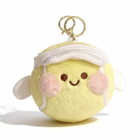 Porte-clés en peluche mignon de balle de baseball et de tennis, jouet de sport en peluche douce avec chapeau, breloque de sac de dessin animé, style universitaire