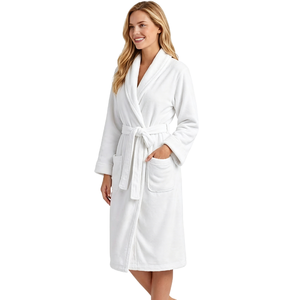 Robe de nuit en flanelle pour femme, pyjama thermique Dri Fit, peignoir d'hiver avec lien frontal, vente en gros de pyjamas - Product Image 1