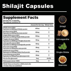 4 In 1 Antioxidant Shilajit Zeemos Ashwagandha Tongkat Ali Capsules 120 Tellen Snelle Verzending Voor Volwassenen - Product Image 6
